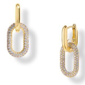 14k Gold Plated Ball U Shape Earrings